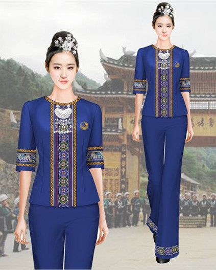【款07】云南特色景区服务员制服，特色餐厅工作服，云南景区售票员工作服.jpg